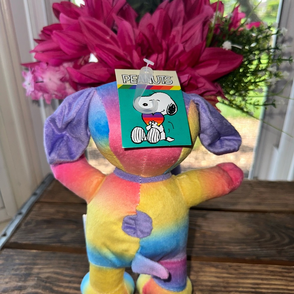 Peanuts Dog Toy NWT Snoopy’s Rainbow  Plush Dog Toy 9 inch with squeaker. - Picture 4 of 6